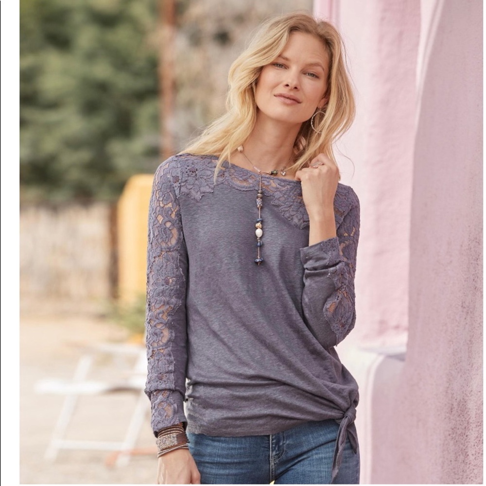 Sundance top with lace detail